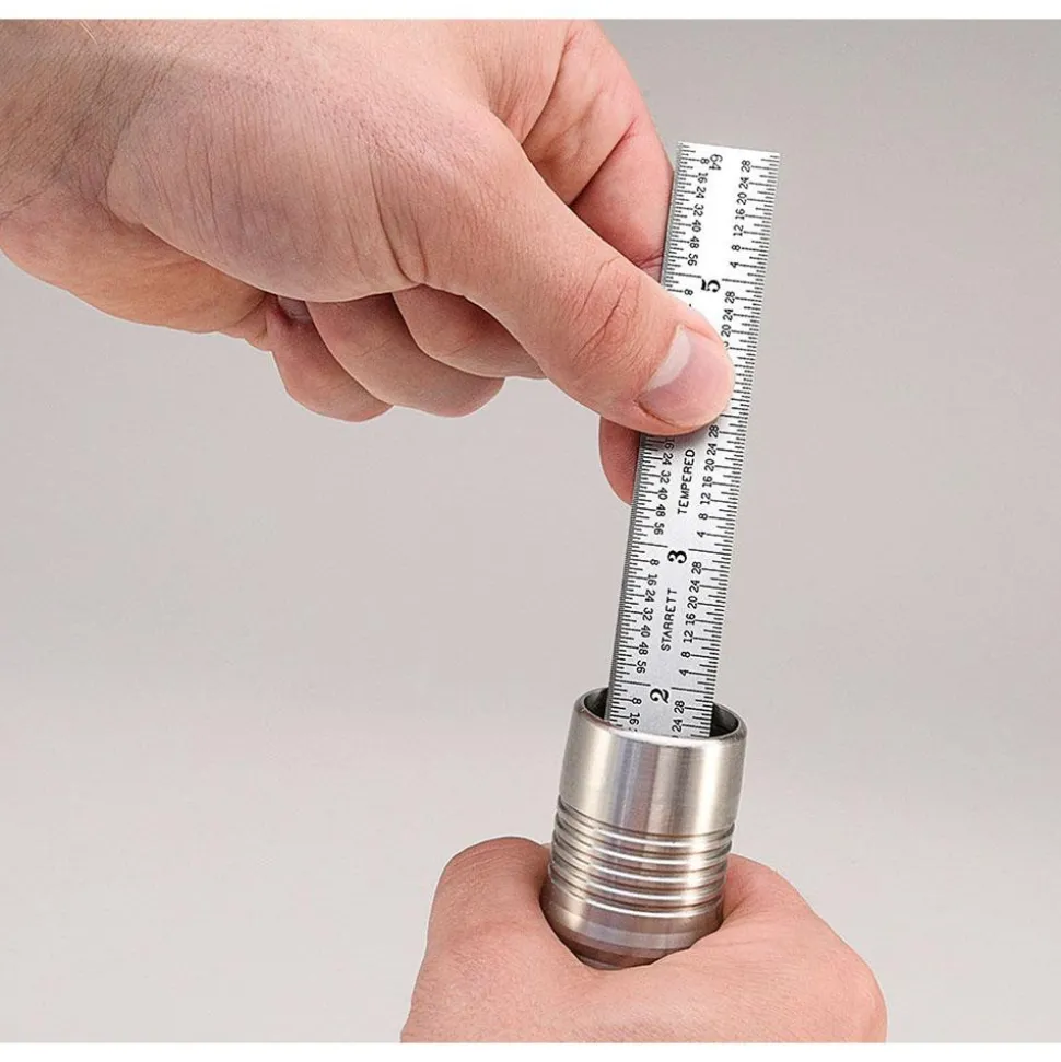 Steel Rule: 6" OAL, 4R Graduation, Rigid, 3/4" OAW