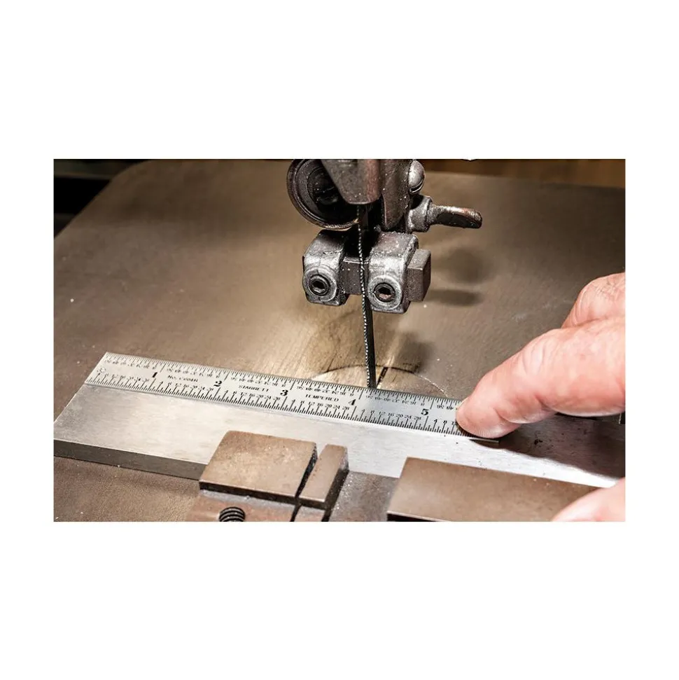Steel Rule: 6" OAL, 4R Graduation, Rigid, 3/4" OAW