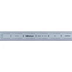 Steel Rule: 6" OAL, 4R Graduation, Rigid, 3/4" OAW