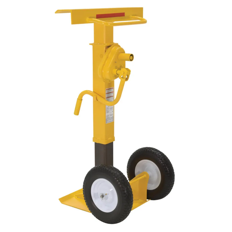 Steel Stabilizing Jack with Solid Foam Wheels: 100,000 Lb. Static Capacity Yellow