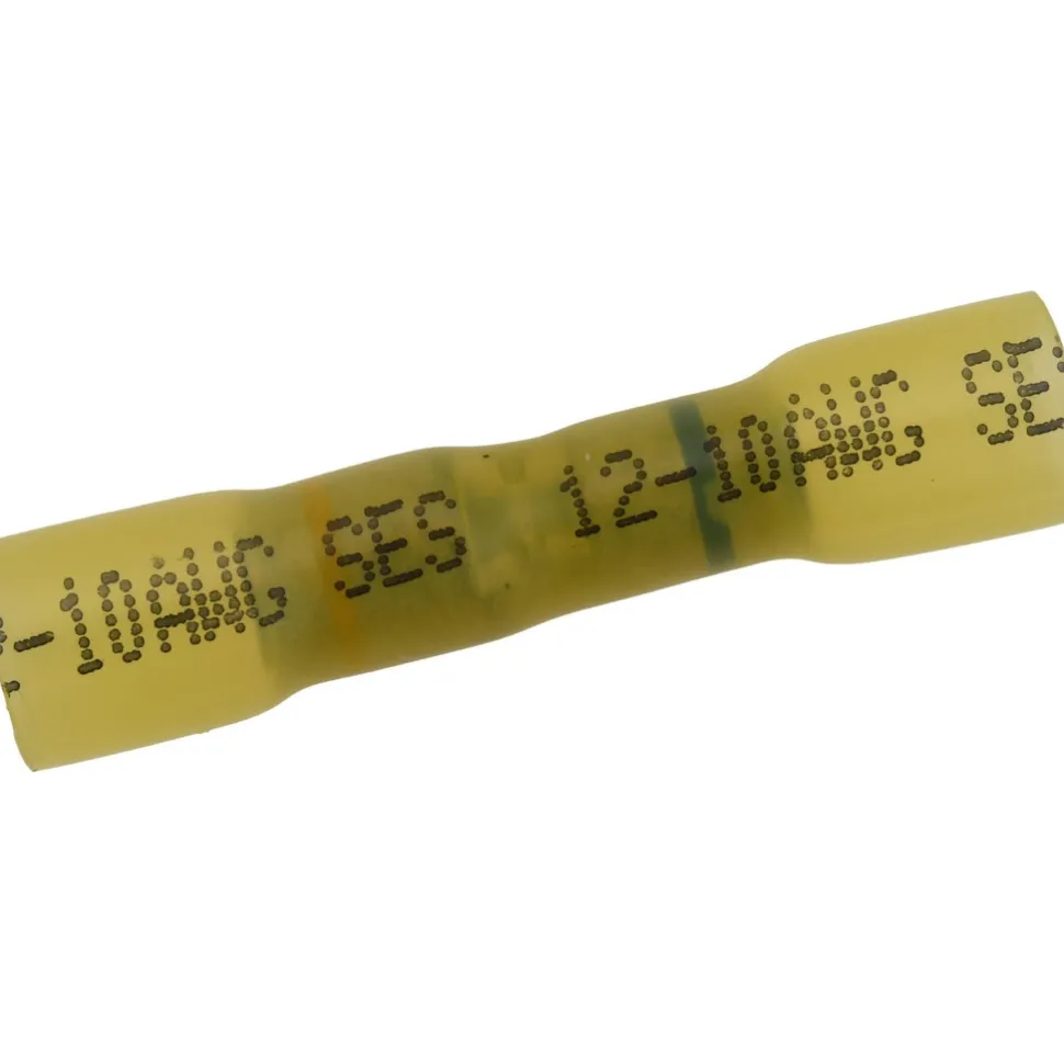 Step-Down Terminal: Crimp-On & Seal, Yellow, 12-10 to 16-14 AWG, Fully Insulated, Heat Shrink & Polyolefin