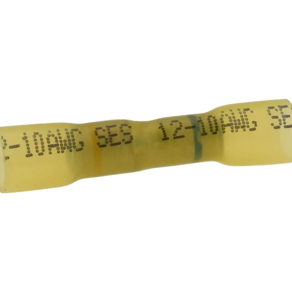 Step-Down Terminal: Crimp-On & Seal, Yellow, 12-10 to 16-14 AWG, Fully Insulated, Heat Shrink & Polyolefin