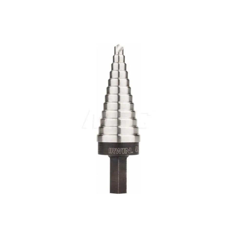 Step Drill Bit: 3/16" Min, 7/8" Max, 3/8" Shank Dia, High-Speed Steel, 12 Hole Sizes