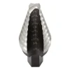 Step Drill Bit: 1/4" Min, 3/4" Max, 3/8" Shank Dia, High-Speed Steel, 9 Hole Sizes