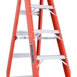5 Step Fiberglass Foldable Step Ladder: Type IAA 375 lb Capacity 6' Height