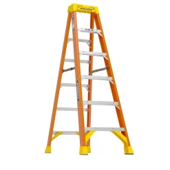 5 Step Fiberglass Foldable Step Ladder: Type IA 300 lb Capacity 6' Height