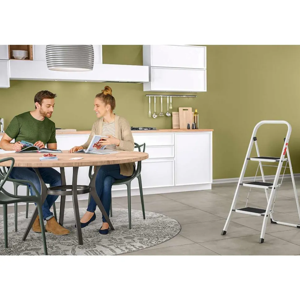 3 Step Steel Foldable Step Ladder: Type IA 330 lb Capacity
