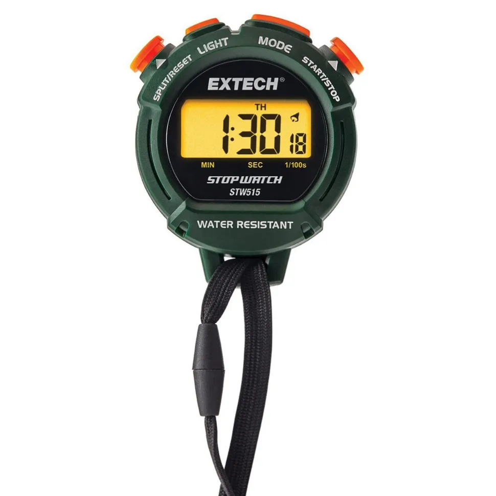 Stopwatches; Type: Digital Stopwatch; Accuracy: +/-3; Power Source: Battery; Elapsed Time: Yes; Snooze Alarm: Yes; Split Time: Yes; Water-resistance: Yes; Includes: CR2032 battery and 39" (1 m) snap-away neckstrap; Functions: Elapsed Timer, Split Time, and Two Competitor Timer; Back Lit: Yes