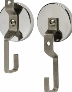 Storage Hook: Magnetic Mount, 1" Projection, 19 lb Load Capacity, Stainless Steel
