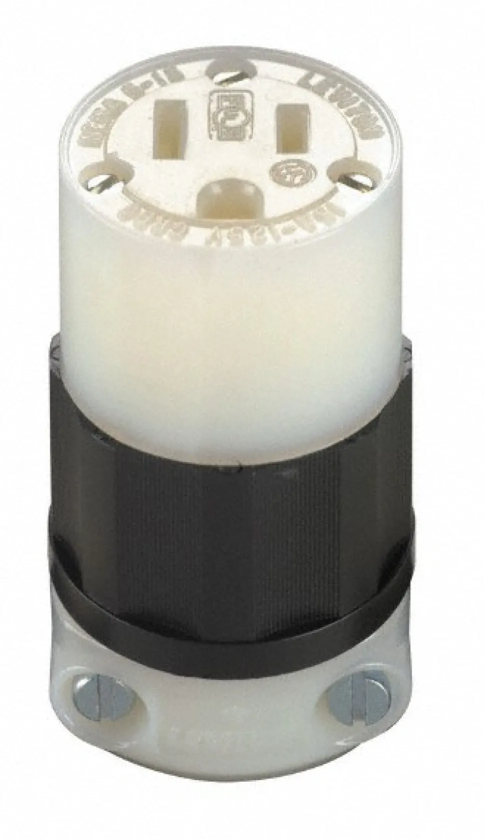 Straight Blade Connector: Industrial, 5-15R, 125VAC, Black & White