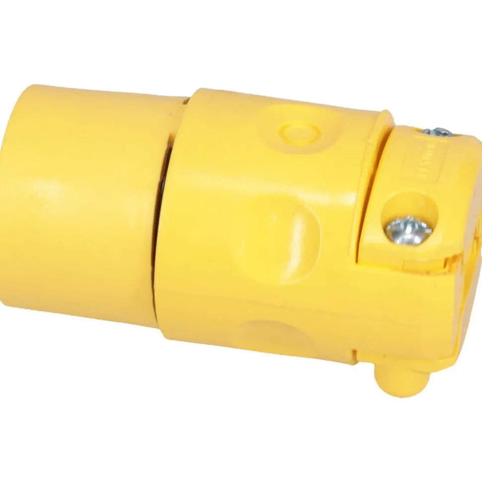 Straight Blade Connector: Commercial, 5-20R, 125VAC, Yellow