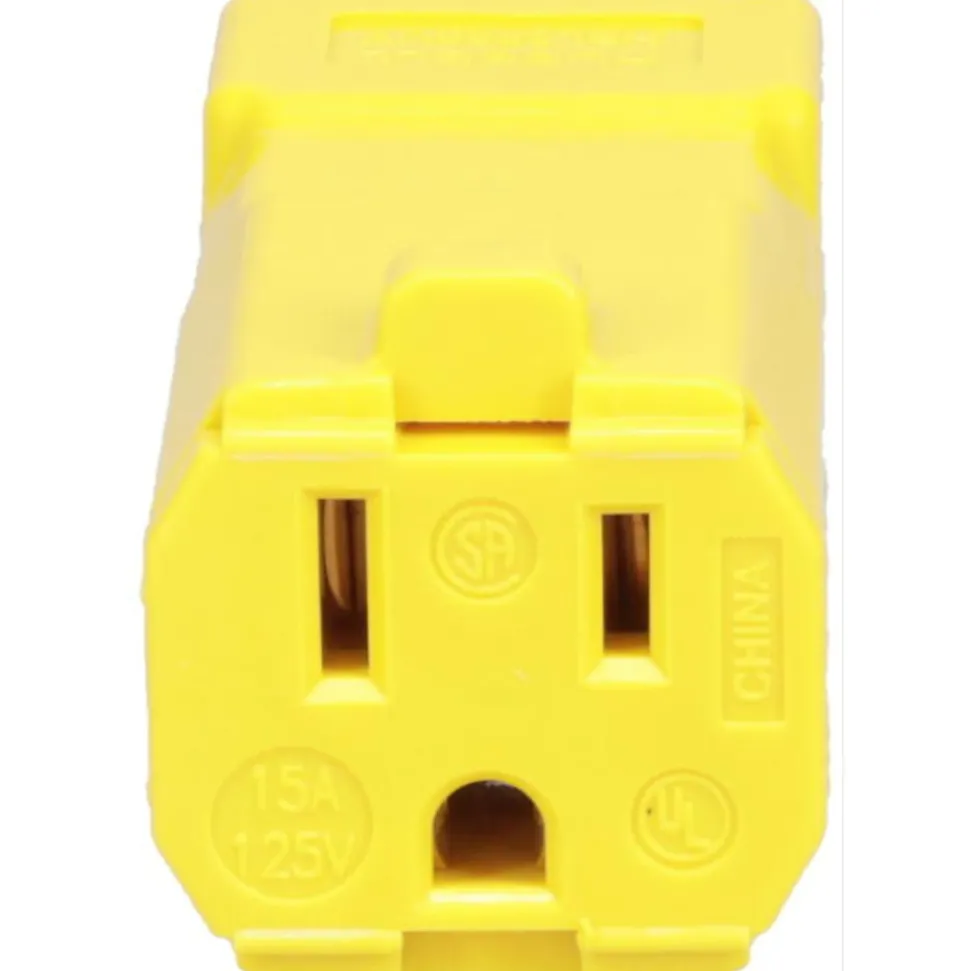 Straight Blade Connector: 5-15R, 125VAC, Yellow