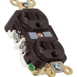Straight Blade Duplex Receptacle: NEMA 5-20R, 20 Amps, Self-Grounding
