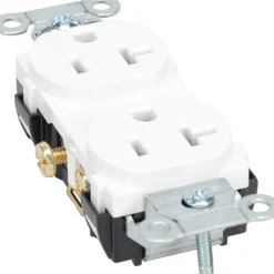 Straight Blade Duplex Receptacle: NEMA 5-20R, 20 Amps, Self-Grounding