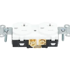Straight Blade Duplex Receptacle: NEMA 5-20R, 20 Amps, Self-Grounding