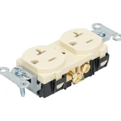 Straight Blade Duplex Receptacle: NEMA 5-20R, 20 Amps, Self-Grounding