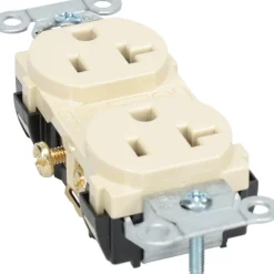 Straight Blade Duplex Receptacle: NEMA 5-20R, 20 Amps, Self-Grounding