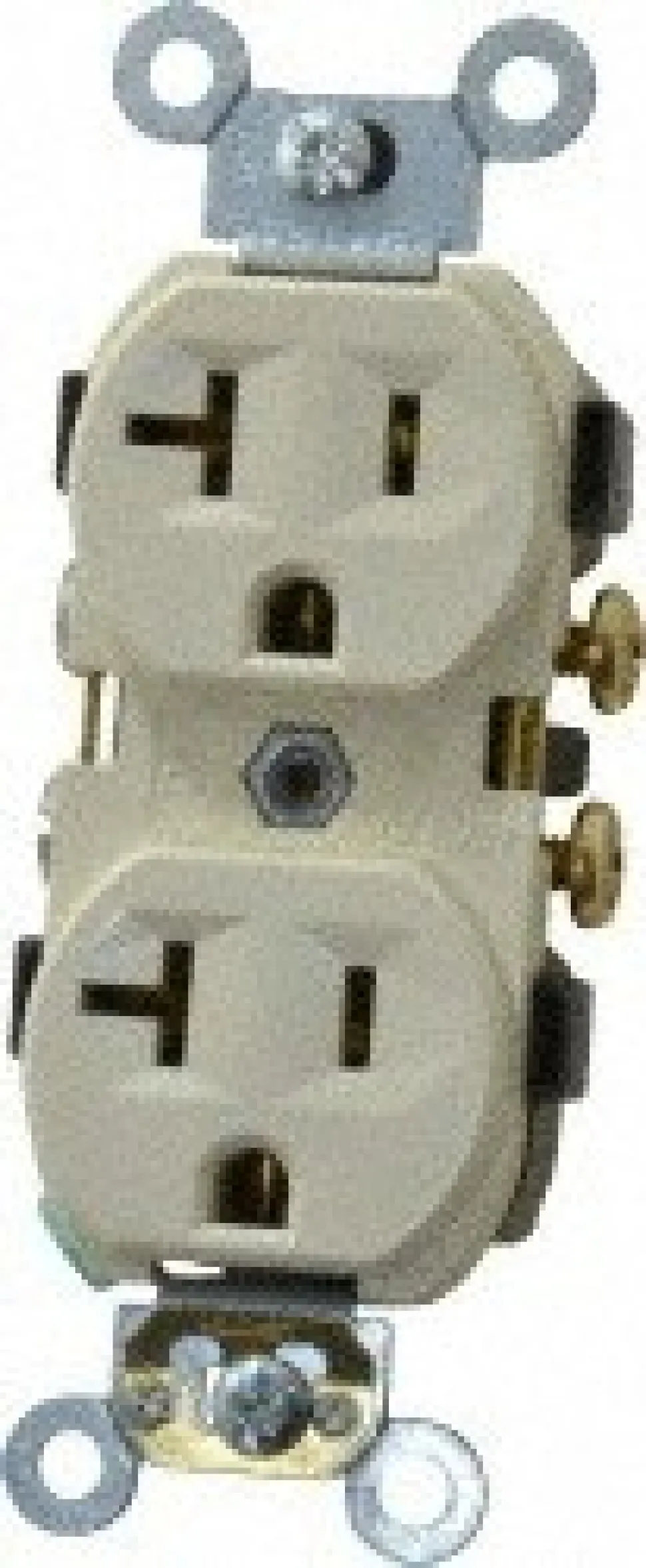 Straight Blade Duplex Receptacle: NEMA 5-20R, 20 Amps, Self-Grounding