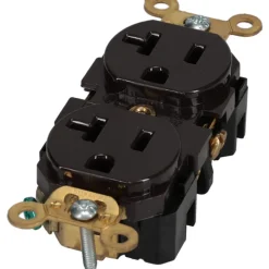 Straight Blade Duplex Receptacle: NEMA 5-20R, 20 Amps, Self-Grounding