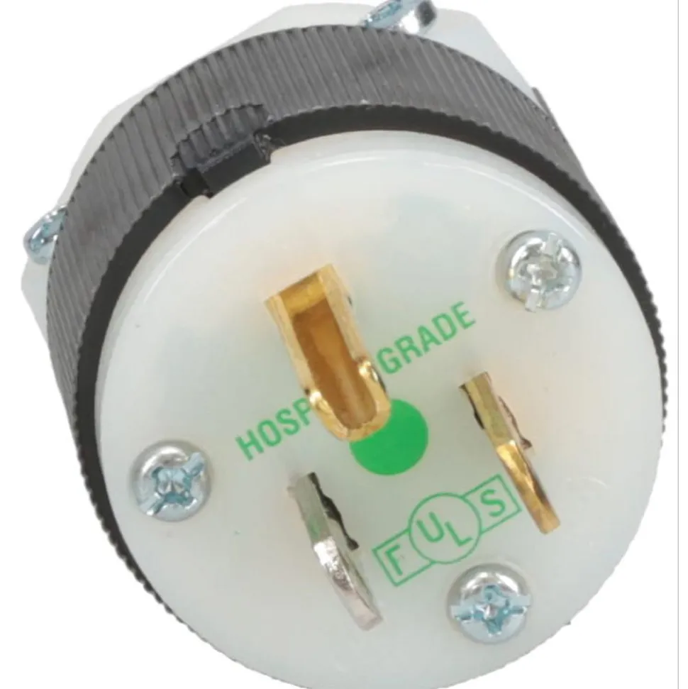 Straight Blade Plug: Hospital, 5-15P, 125VAC, Black & White