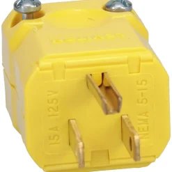 Straight Blade Plug: Industrial, 5-15P, 125VAC, Yellow