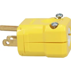 Straight Blade Plug: Industrial, 5-15P, 125VAC, Yellow
