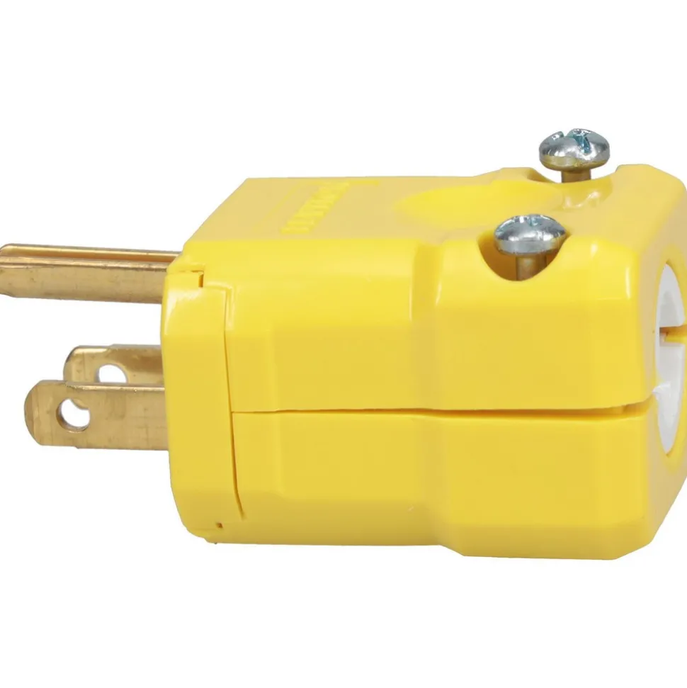 Straight Blade Plug: Industrial, 5-15P, 125VAC, Yellow