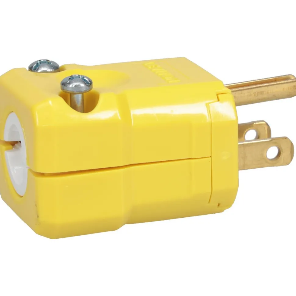 Straight Blade Plug: Industrial, 5-15P, 125VAC, Yellow