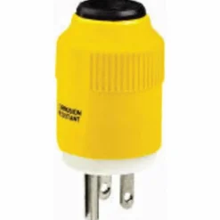 Straight Blade Plug: Industrial, 5-15P, 125VAC, Yellow