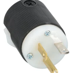 Straight Blade Plug: 5-20P, 125VAC, Black & White