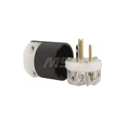 Straight Blade Plug: 5-15P, 125VAC, Black & White