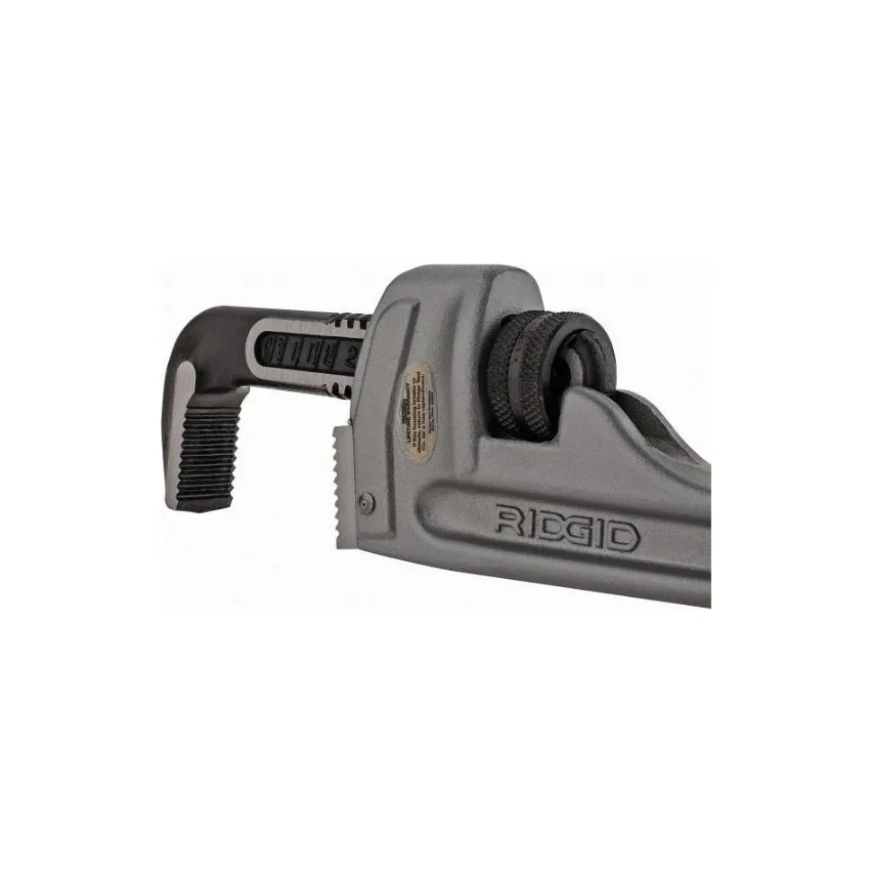 Straight Pipe Wrench: 2" Max, 14" OAL, Aluminum