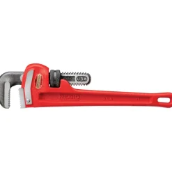 Straight Pipe Wrench: 2" Max, 12" OAL, Cast Iron