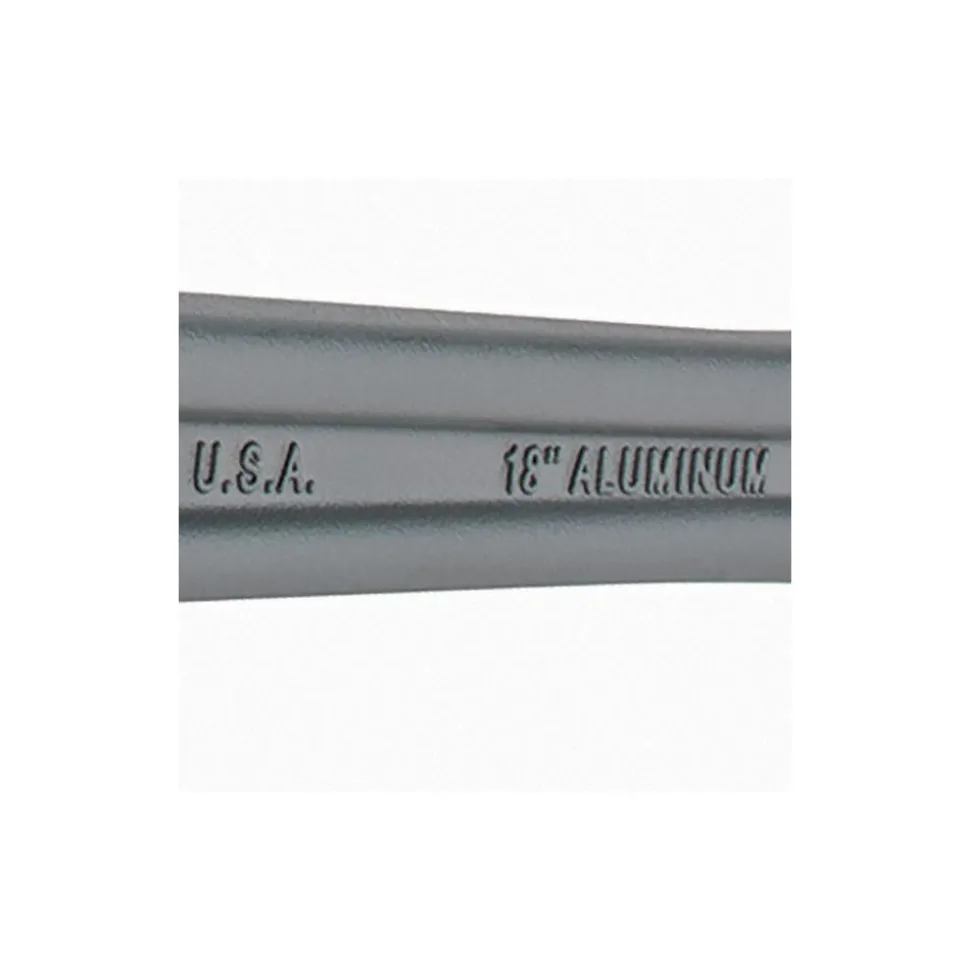Straight Pipe Wrench: 3/8 to 2-1/2", 18" OAL, Aluminum