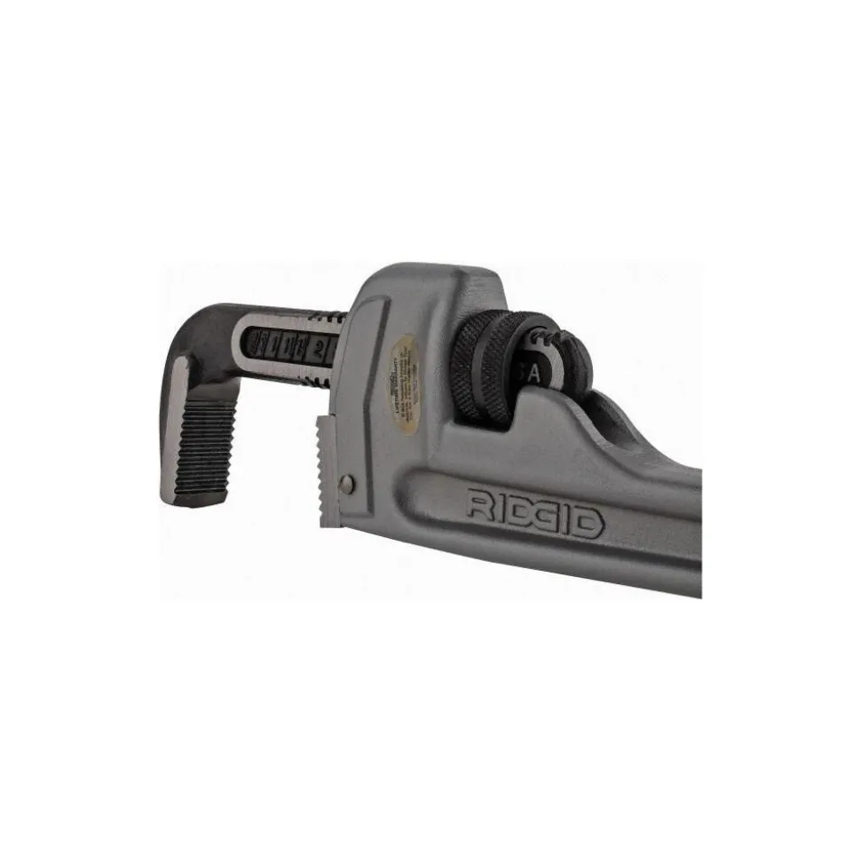 Straight Pipe Wrench: 3/8 to 2-1/2", 18" OAL, Aluminum