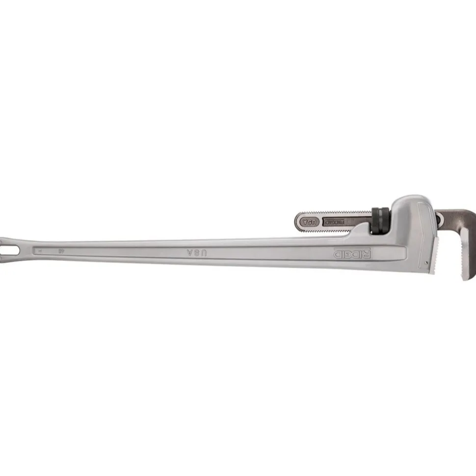 Straight Pipe Wrench: 3/8 to 2", 12" OAL, Aluminum
