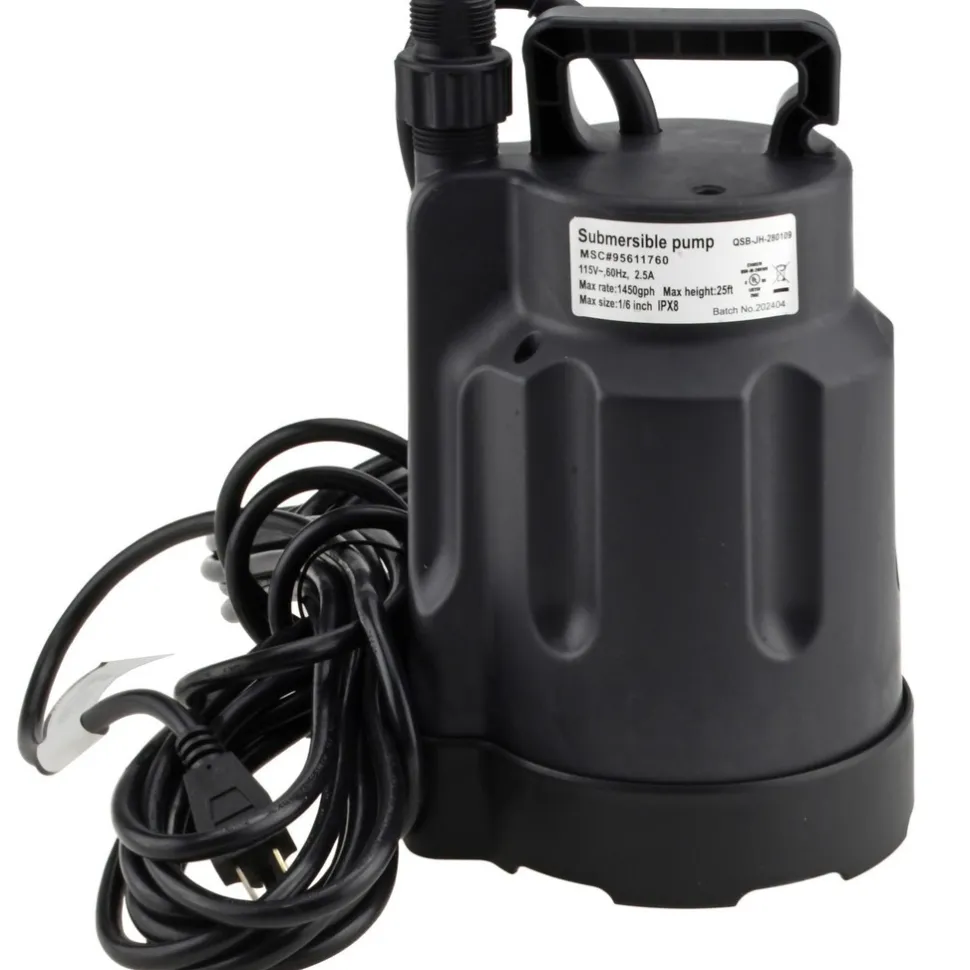 Submersible Pump: 2.5 Amp Rating, 120V, Hand Operated
