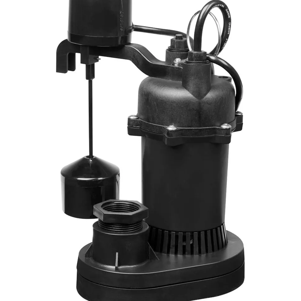 Sump Sewage & Effluent Pump: Piggyback Mechanical Float, 1/2 hp, 4.4A, 115V