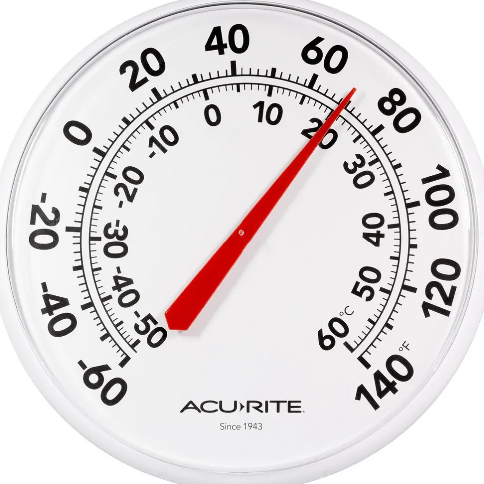 Surface Thermometers: Thermometer Type: Window/Wall Thermometer; Minimum Temperature: -60; Maximum Temperature: 140 F; Temperature Accuracy: +/- 4 F
