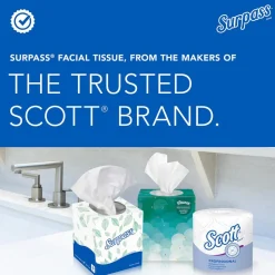 Surpass® Facial Tissue (21340), 2-Ply, White, Ecologo, Flat Facial Tissue Boxes for Business