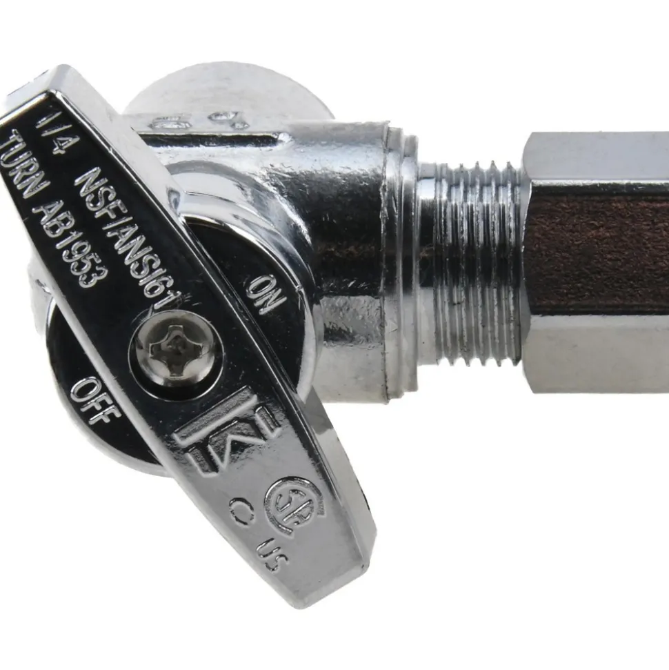 Sweat 1/2 Inlet, 125 Max psi, Chrome Finish, Brass Water Supply Stop Valve
