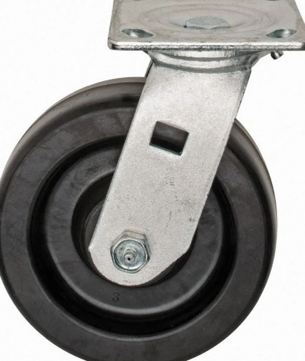 Swivel Top Plate Caster: Phenolic, 6" Wheel Dia, 2" Wheel Width, 1,200 lb Capacity, 7-1/2" OAH