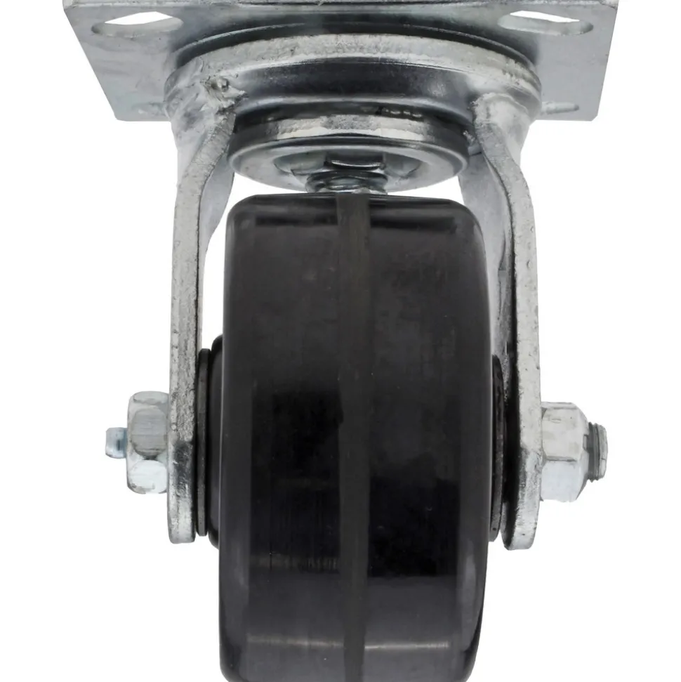 Swivel Top Plate Caster: Phenolic, 4" Wheel Dia, 2" Wheel Width, 800 lb Capacity, 5-5/8" OAH
