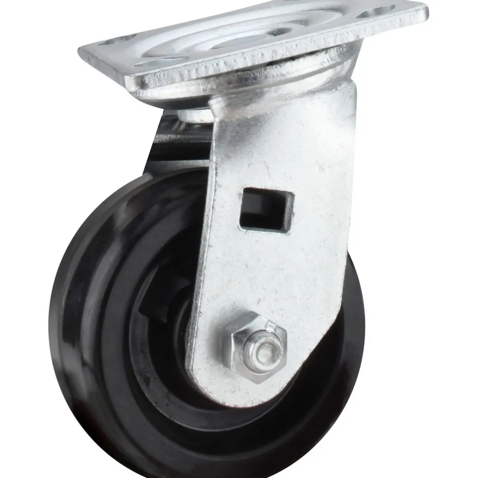 Swivel Top Plate Caster: Phenolic, 4" Wheel Dia, 2" Wheel Width, 800 lb Capacity, 5-5/8" OAH