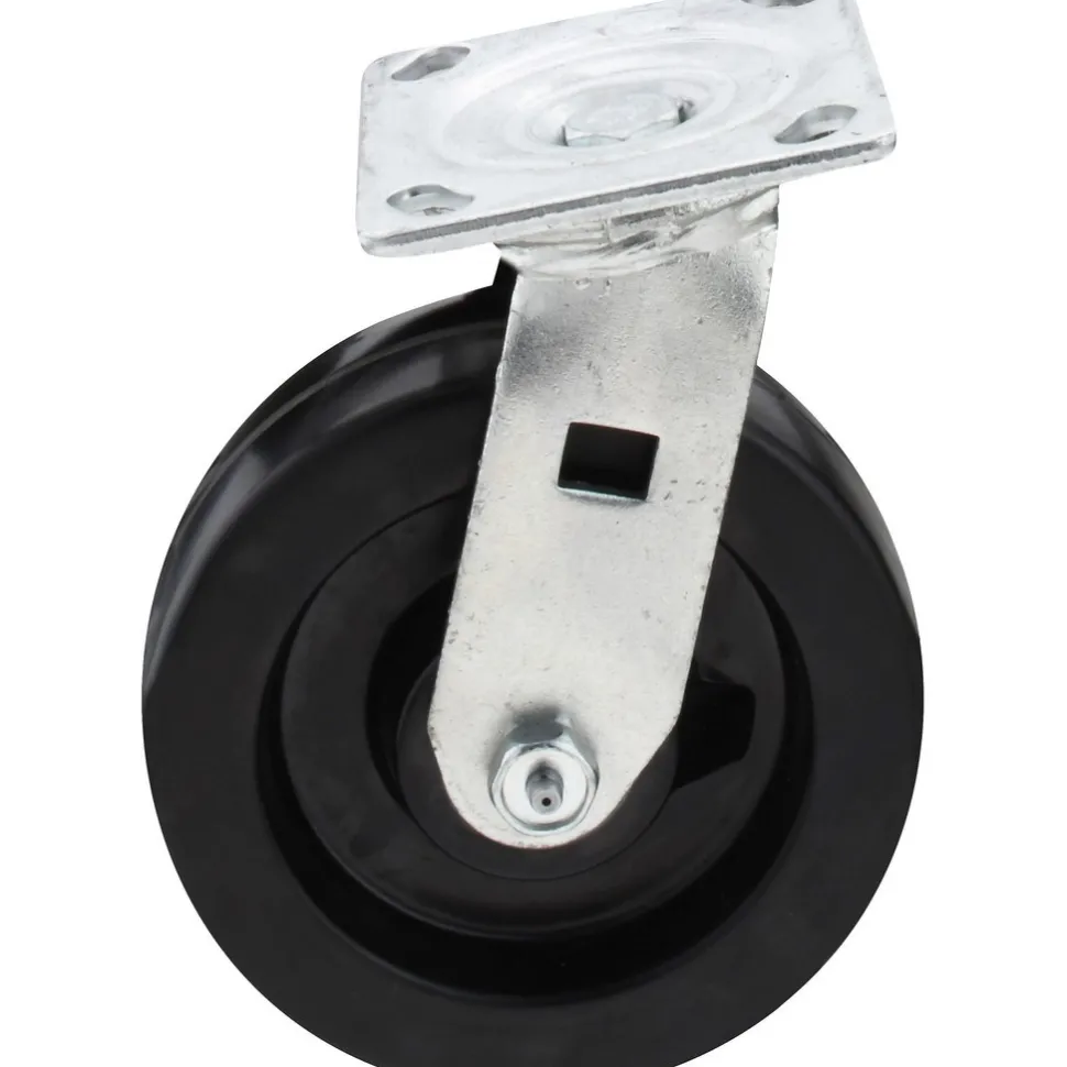 Swivel Top Plate Caster: Phenolic, 5" Wheel Dia, 2" Wheel Width, 1,000 lb Capacity, 6-1/2" OAH