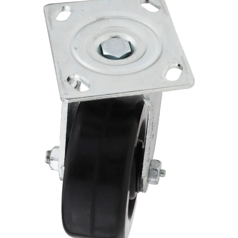 Swivel Top Plate Caster: Phenolic, 5" Wheel Dia, 2" Wheel Width, 1,000 lb Capacity, 6-1/2" OAH