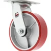 Swivel Top Plate Caster: Polyurethane, 6" Wheel Dia, 2" Wheel Width, 1,200 lb Capacity, 7-1/2" OAH