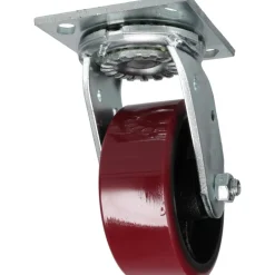 Swivel Top Plate Caster: Polyurethane, 5" Wheel Dia, 2" Wheel Width, 500 lb Capacity, 6-1/2" OAH