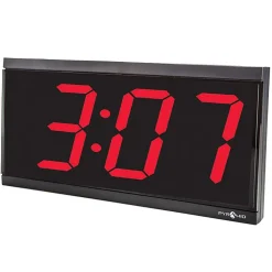 Synchronized LED Digital Clock, 4" Red Numerals, 4 Digits, 105-240V AC