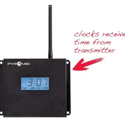 Synchronized LED Digital Clock, Wireless, Red 4" Numerals, 4 Digits, 105-240V AC